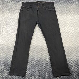7 For All Mankind Jeans Mens 34x29" Black Standard Luxe Performance Straight